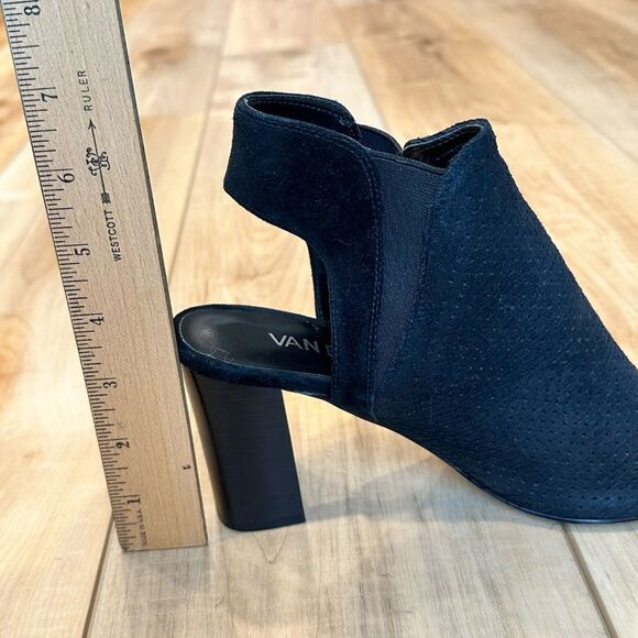 Vaneli Peep Toe Booties Heel Sandal Black Leather Size 7.5 - Picture 8 of 13